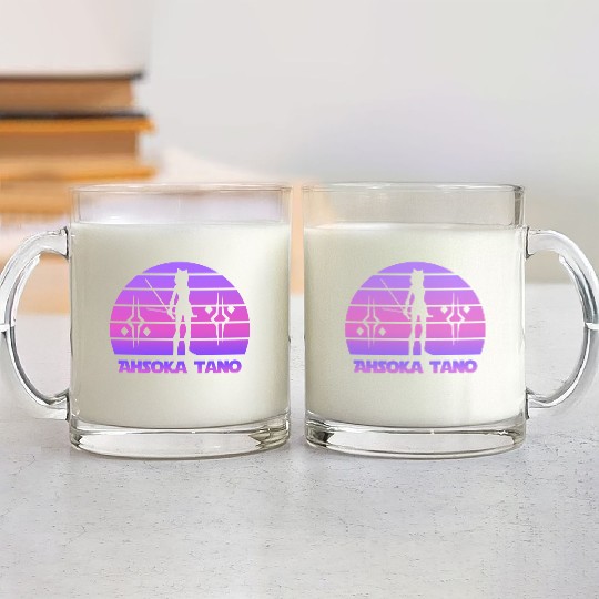 Ahsoka tano - Synthwave Glass Mugs