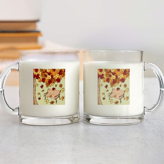 Autumn Colorful Leaves Nature Season Glass Mugs