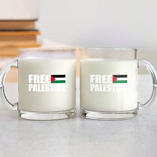 Free palestine Glass Mugs