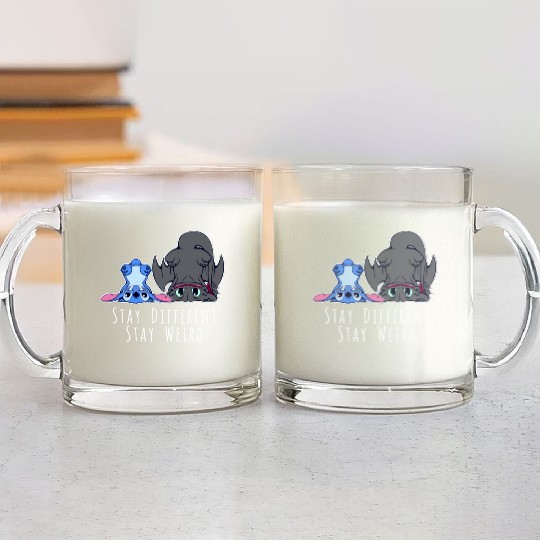 Stay Different Stay Weird Toothless And Stitch Glass Mugs