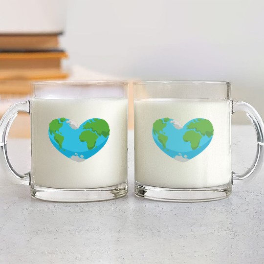 Earth heart nature planet design Glass Mugs