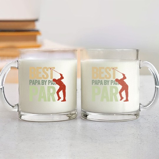 Best Papa By Par Father's Day Papa Dad Golf Lover Glass Mugs