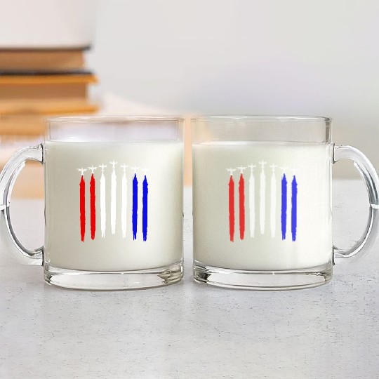 V-22 Osprey Helicopter Red White Blue Contrails Glass Mugs