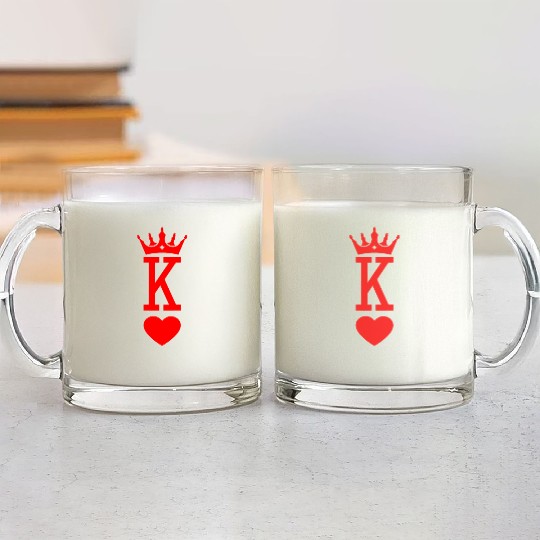 King of Hearts King Queen Couple Halloween Costume Glass Mugs