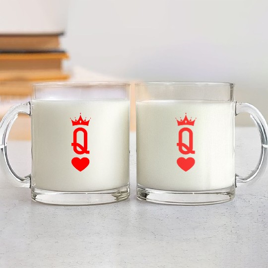 Queen of Heart King Queen Couple Halloween Costume Glass Mugs