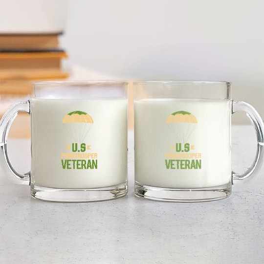 Army Parachute Airborne Division US Veteran Glass Mugs