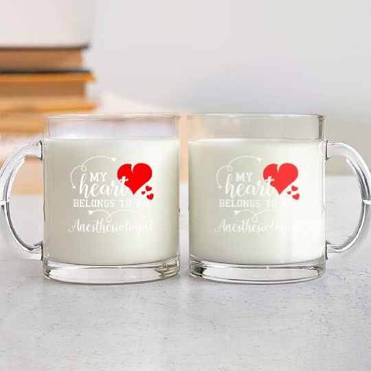 I Love My Anesthesiologist Husband Wife Gift Valen Glass Mugs