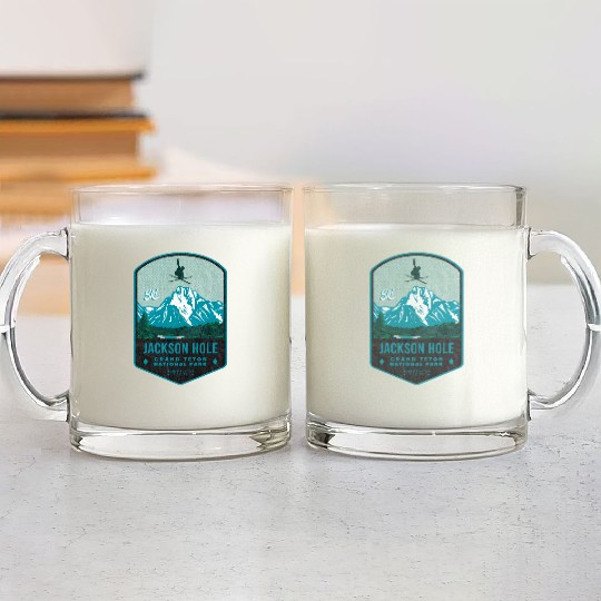 Jackson Hole Ski Badge Glass Mugs
