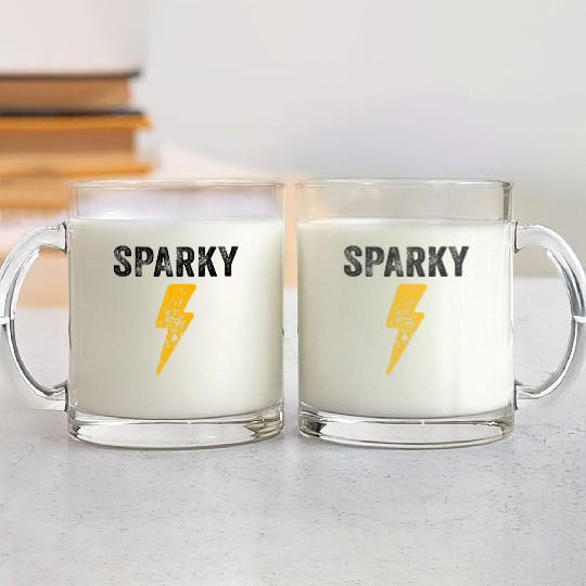 Electrician Funny Sparky Nickname Lightning Bolt Glass Mugs