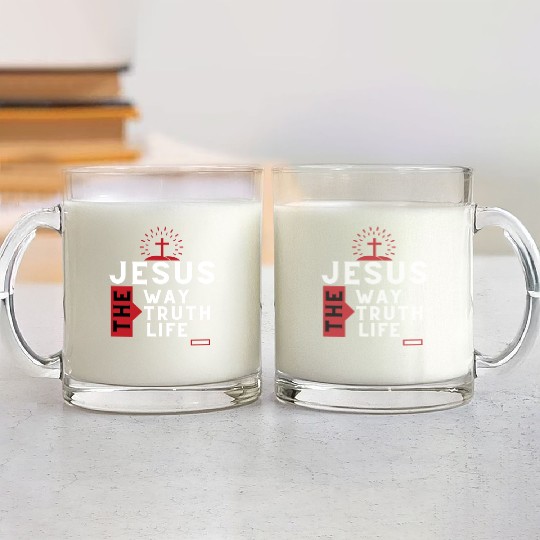 Bible Verse John 14:6 Inspirational Christian Glass Mugs