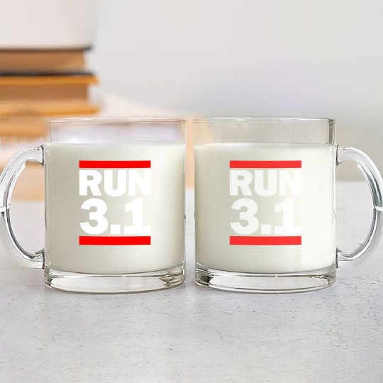 Run 3.1 5K Marathon Race Runner Training Running Glass Mugs