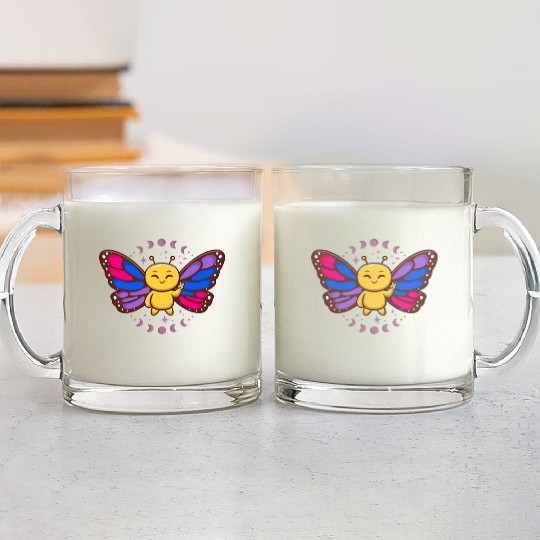 Bisexual Flag Monarch Butterfly Insect Subtle Glass Mugs