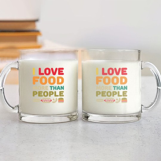 i love food more than people Glass Mugs