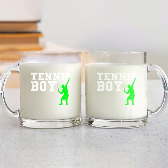 tennis boy Glass Mugs