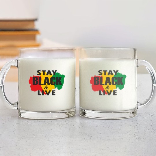 Juneteenth Day 1865, Stay Black And Live Glass Mugs