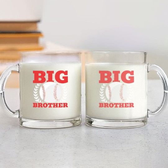 Baseball Big Brother Kids Baseball Player Glass Mugs