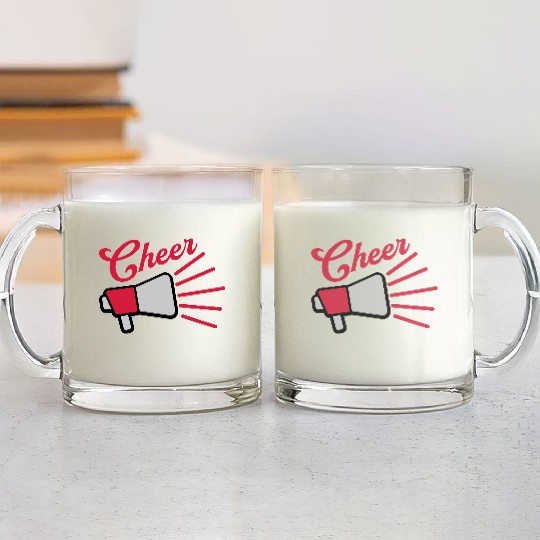 Cheer megaphone speak symbol Glass Mugs