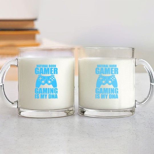 Natural Born Gamer Gaming Is My DNA Glass Mugs