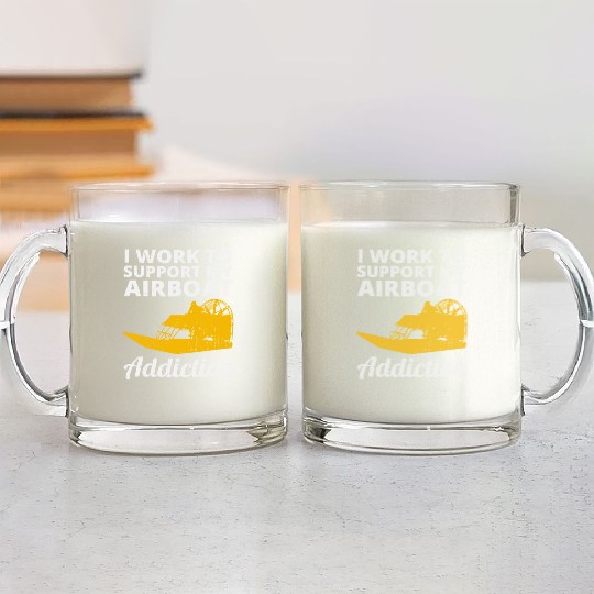 Airboat Fanboat Airboating Planeboat Swamp boat Glass Mugs