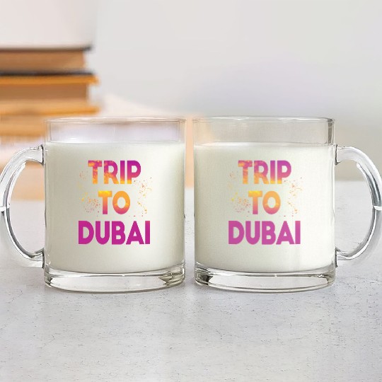 Trip To Dubai Glass Mugs