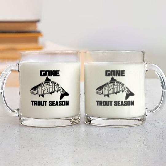 Gone Fishing Trout Season Glass Mugs