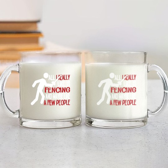 Really Like Fencing And A Few People Glass Mugs