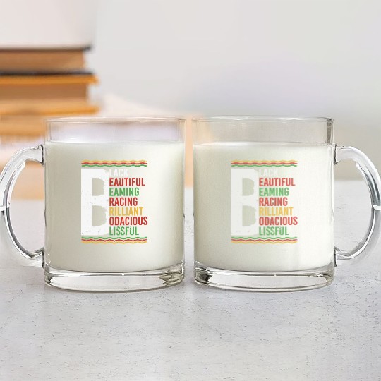 Black Beautiful Beaming Bracing Brilliant Glass Mugs
