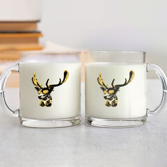 Deer DJ Bling Cool Funny Music Animal With Glass Mugs