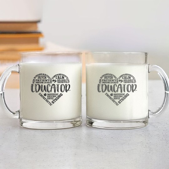 Educator Teacher appreciation subway art Glass Mugs
