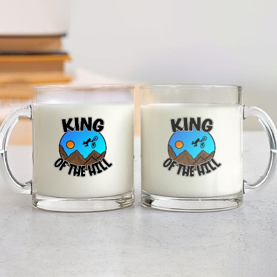 King Of The Hill - Cyclist Gift Glass Mugs