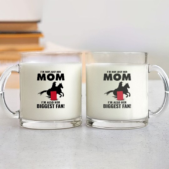 Barrel Racer Racing Horse Riding Mom Mothers day Glass Mugs