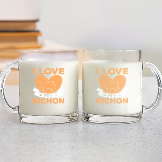 Bichon Frise Dog Lover Dog Breeder Puppy Paw Love Glass Mugs