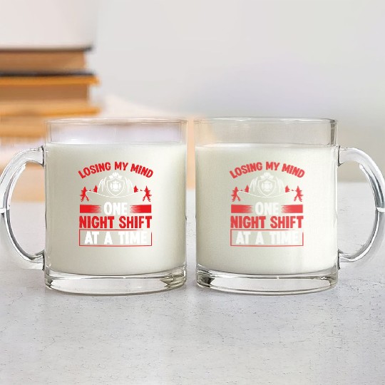 Firefighter Losing my Mind Night Shift Firemen Glass Mugs