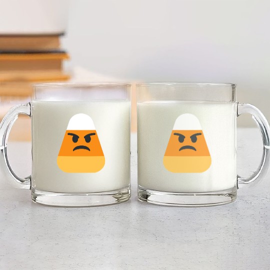 Angry Candy Corn Halloween Costume Glass Mugs