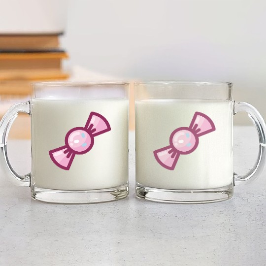 Cute Pink Sprinkled Candy Glass Mugs