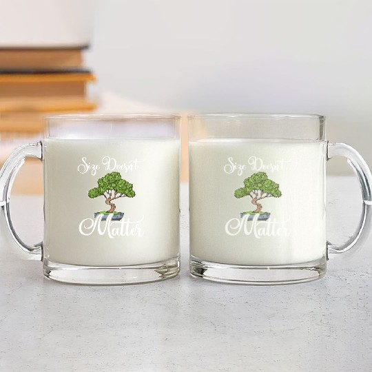 Bonsai Lover Size Doesn't Matter Bonsai Art Gift Glass Mugs