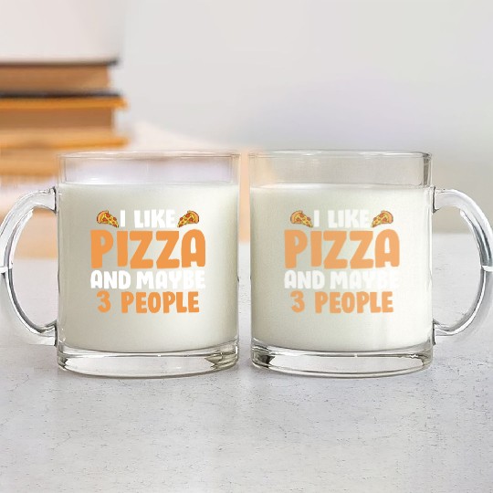 Funny Cheese Pizza Glass Mugs