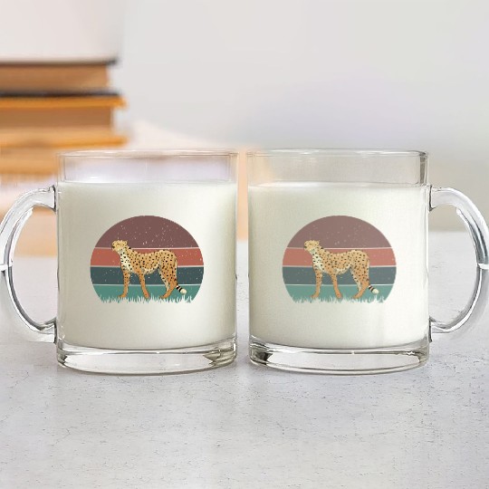 Retro Cheetah Glass Mugs