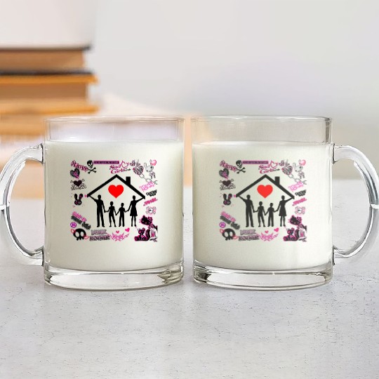 family love forever Glass Mugs