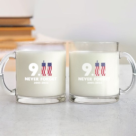 911 Never Forget 2001-2022 Patriot day Glass Mugs
