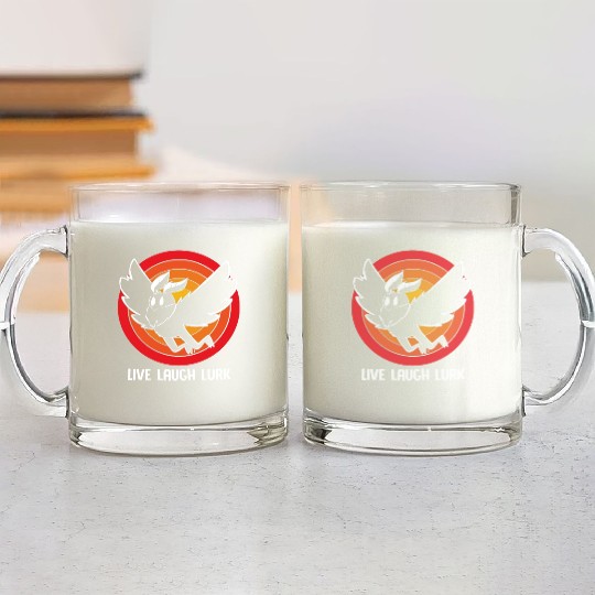 Funny Cryptid Live Laugh Lurk Mothman Glass Mugs