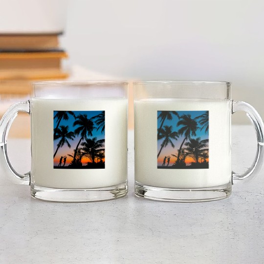 SWEETNESS OF DANCE -SUNSET IMAGE. Glass Mugs