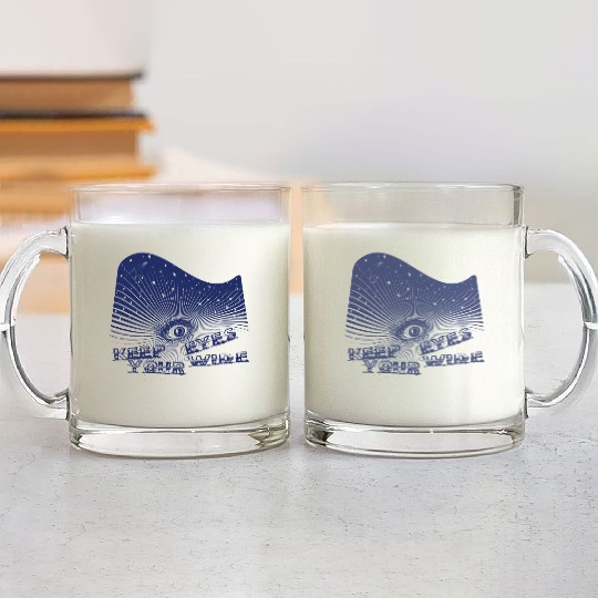 Eyes Wide Winter Storm 2 Deep Blue Glass Mugs