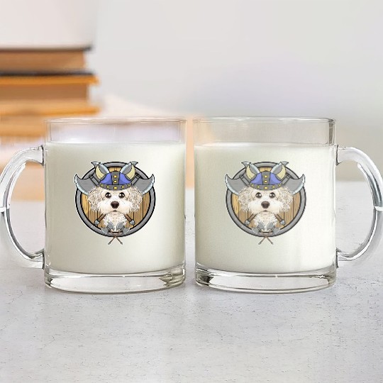 Bichon Frise I Valhalla I Viking Glass Mugs