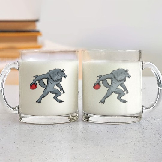 Disc Golf Werewolf Glass Mugs