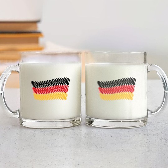 National Flag Of Germany (Scribble) Glass Mugs