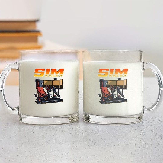 Sim Racer Driving Simulator Gamer Driver Simulator Glass Mugs