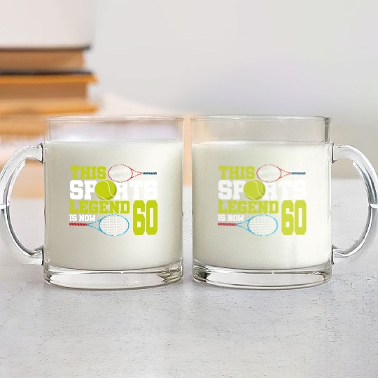 This Sports Legend Is Now 60, Tennis 60th Birthday Glass Mugs
