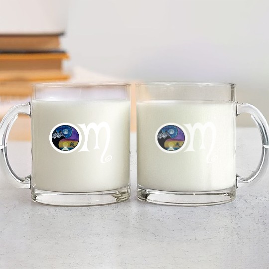 OM Ying Yang Glass Mugs