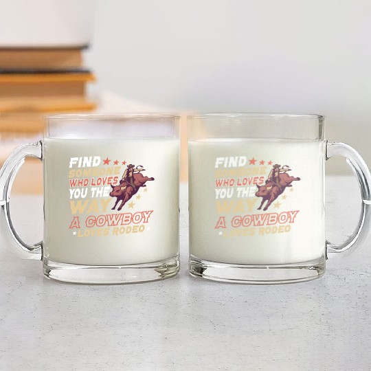Rodeo Bull Riding Livestock Show Farmer Cattle Glass Mugs